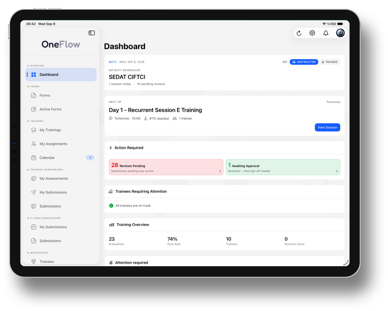 Qualify — Training management dashboard