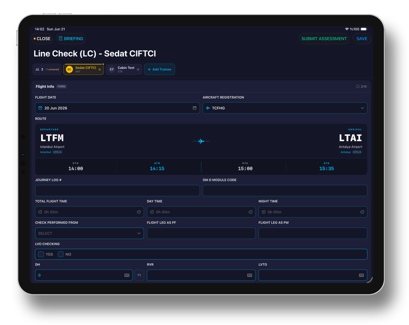 OneFlow — trainee dashboard